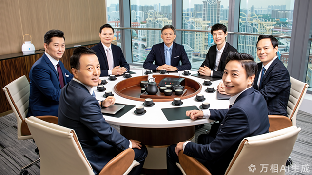 合作共赢台，校友们在进行项目合作洽谈